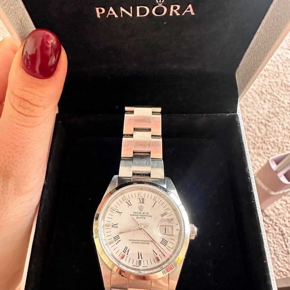 Rolex Silver Date Watch